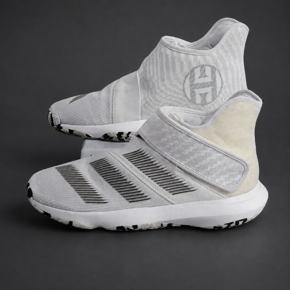 Adidas Harden B/E 3 Mens 10 Basketball Shoes White Grey Mid Strap G26150